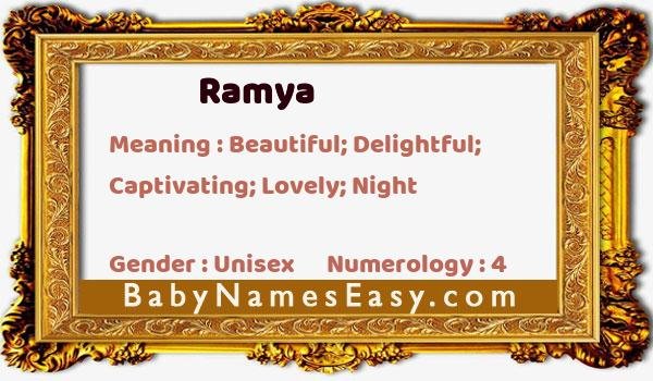 Ramya name meaning