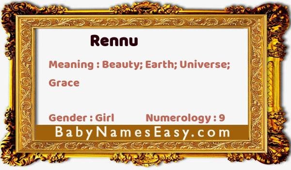 Rennu name meaning