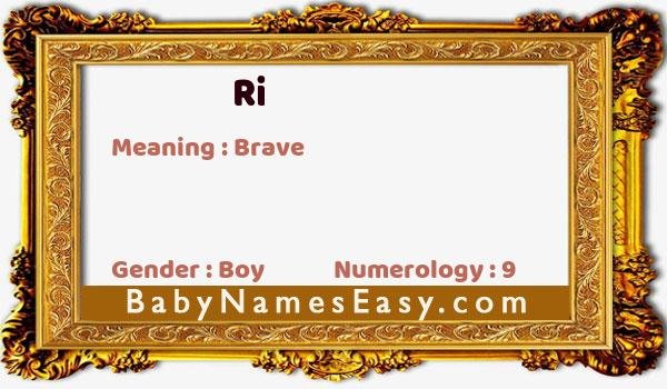 Ri name meaning