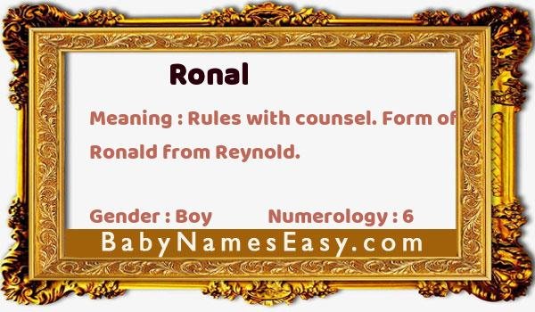 Ronal name meaning