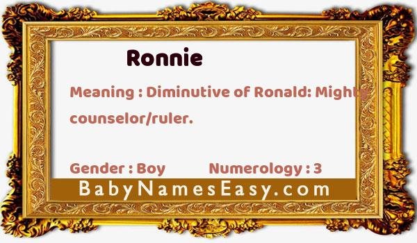 Ronnie name meaning