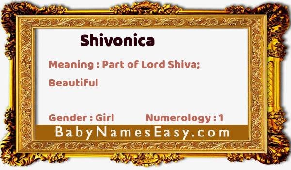 Shivonica name meaning