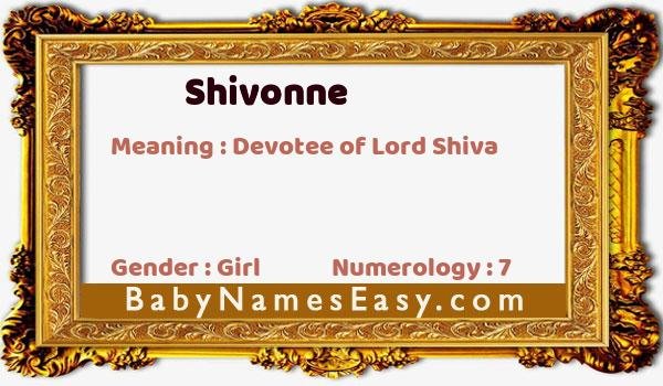 Shivonne name meaning