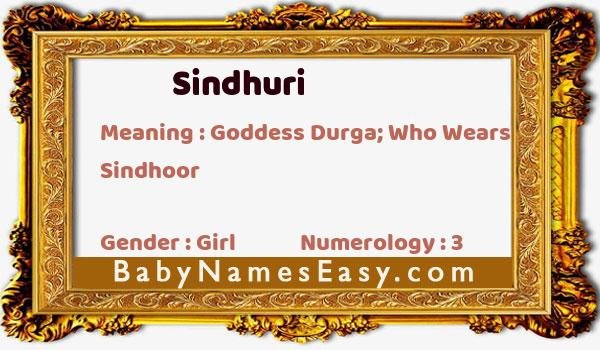 Sindhuri name meaning