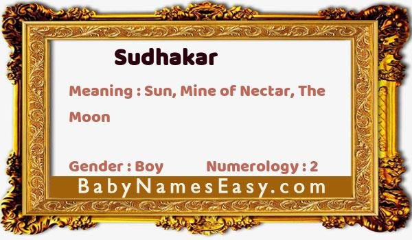 Sudhakar name meaning