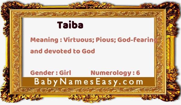 Taiba name meaning