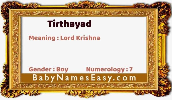 Tirthayad name meaning